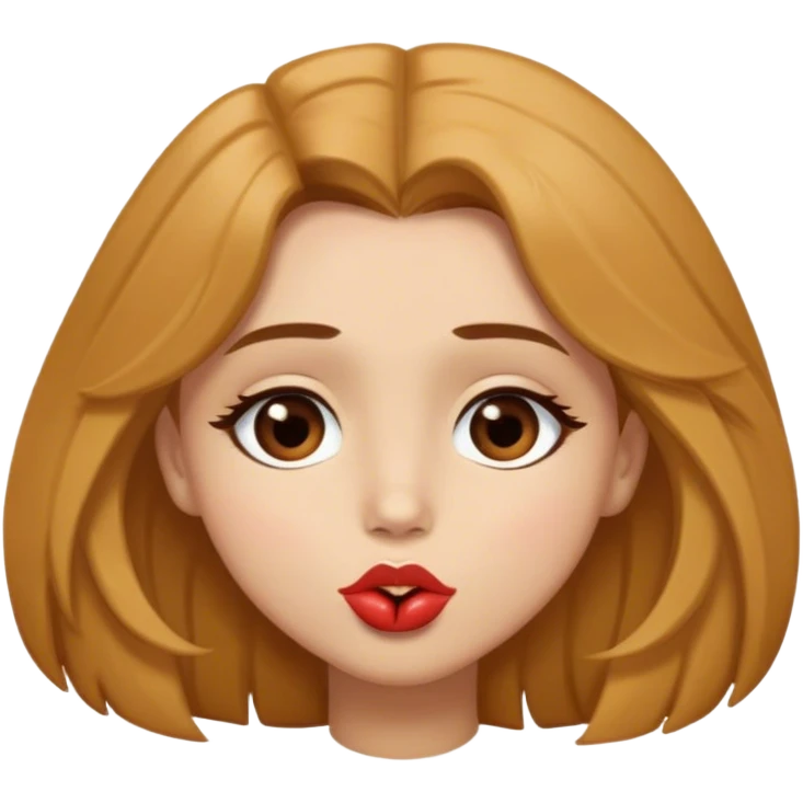 Burnett with mid length hair, brown eyes sending a kiss emoji