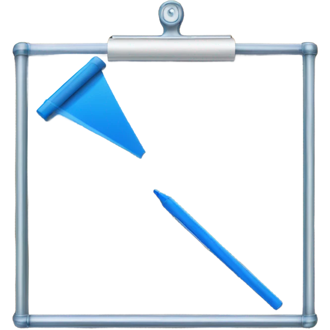 glass board and blue marker emoji