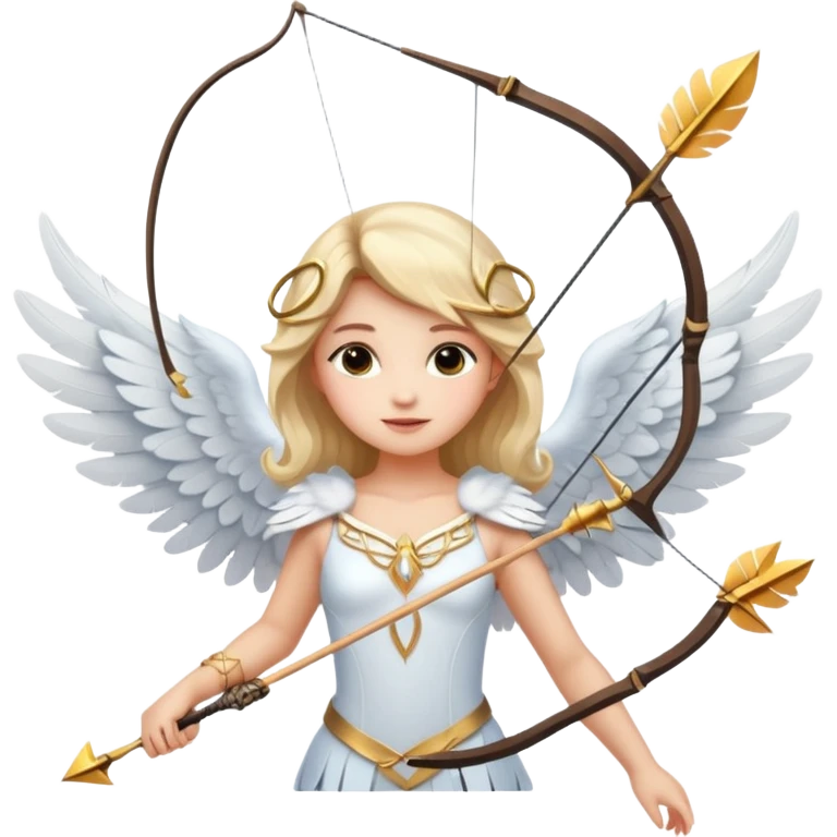 Создай эмоджи как ангелочек со стрелой в руках любовный забыл их как называют с крыльями в небе будет любовный эмоджий emoji