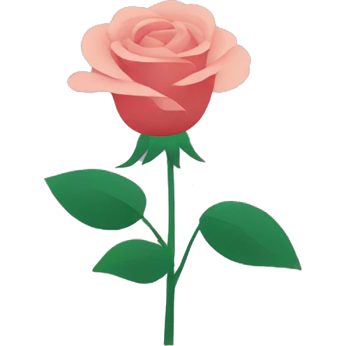 Minimalist vector art of a straight rose plant. emoji