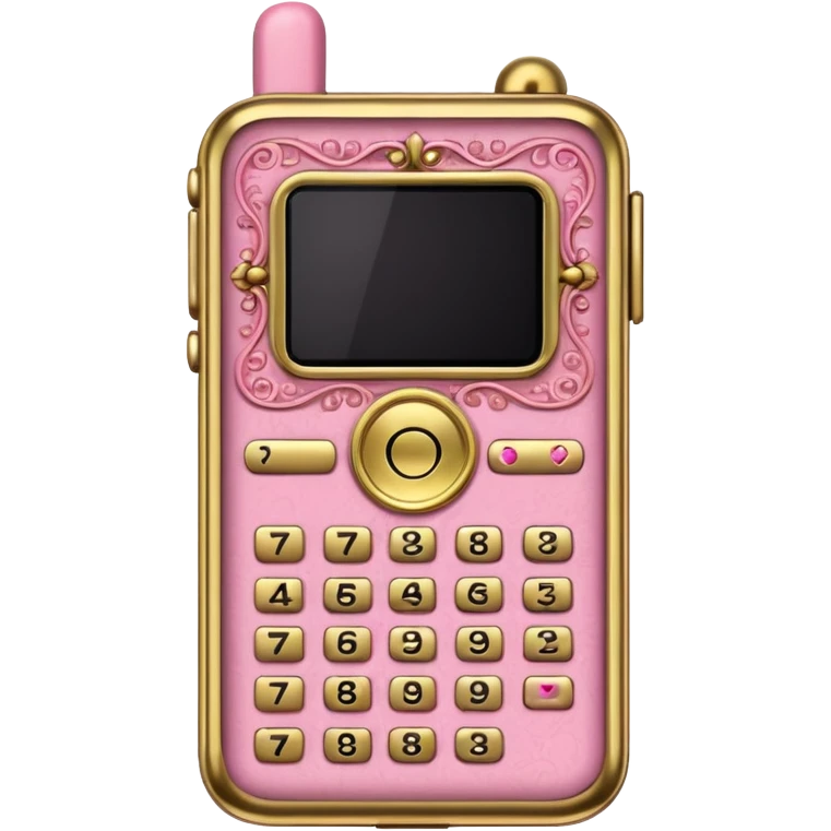 pink ornate victorian cell phone  emoji