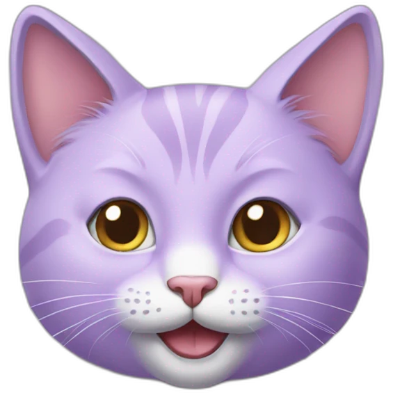 lilac cat happy emoji