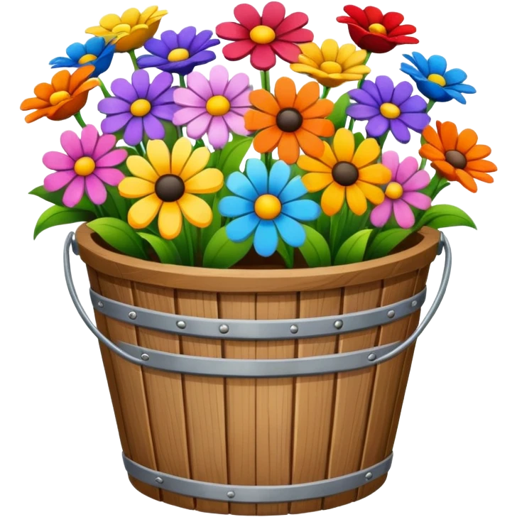 A flower bucket emoji