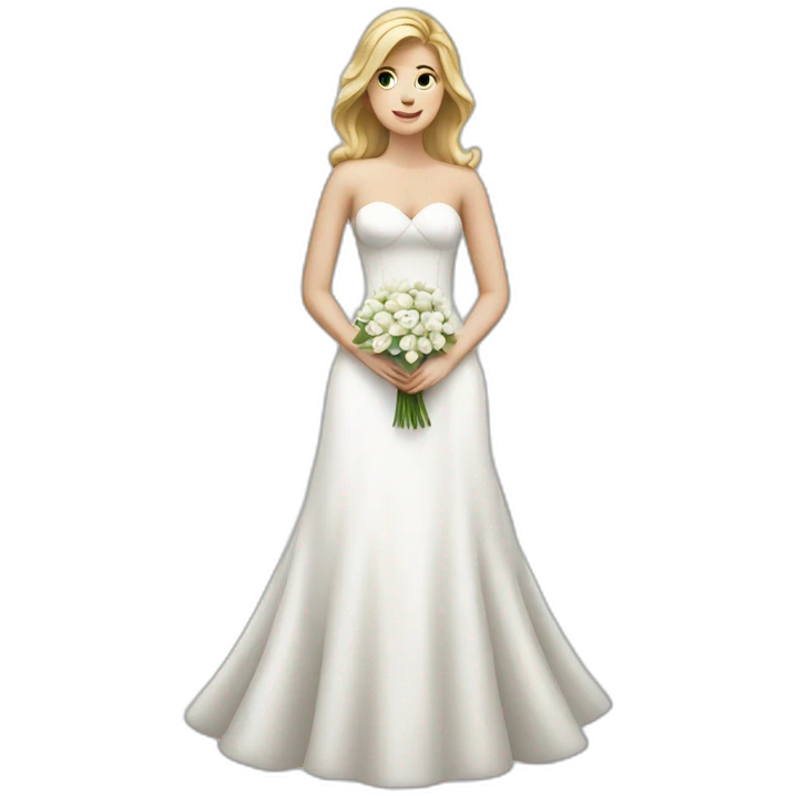 White woman in wedding dress stand emoji