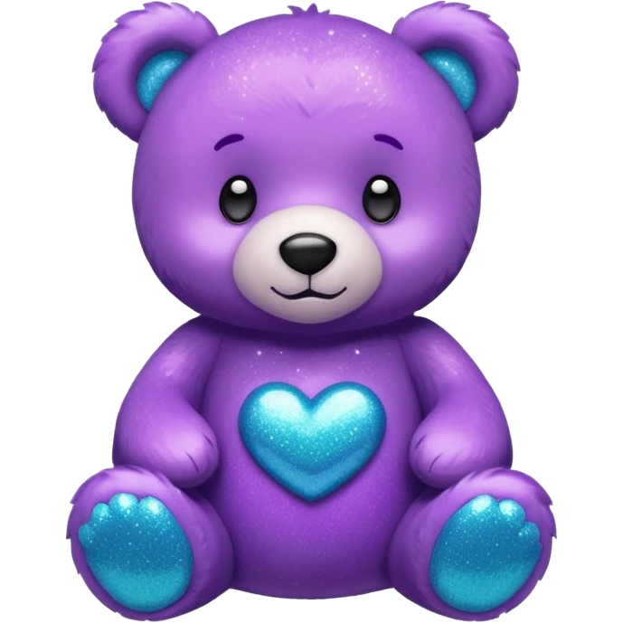 glitter purple and cian bear emoji