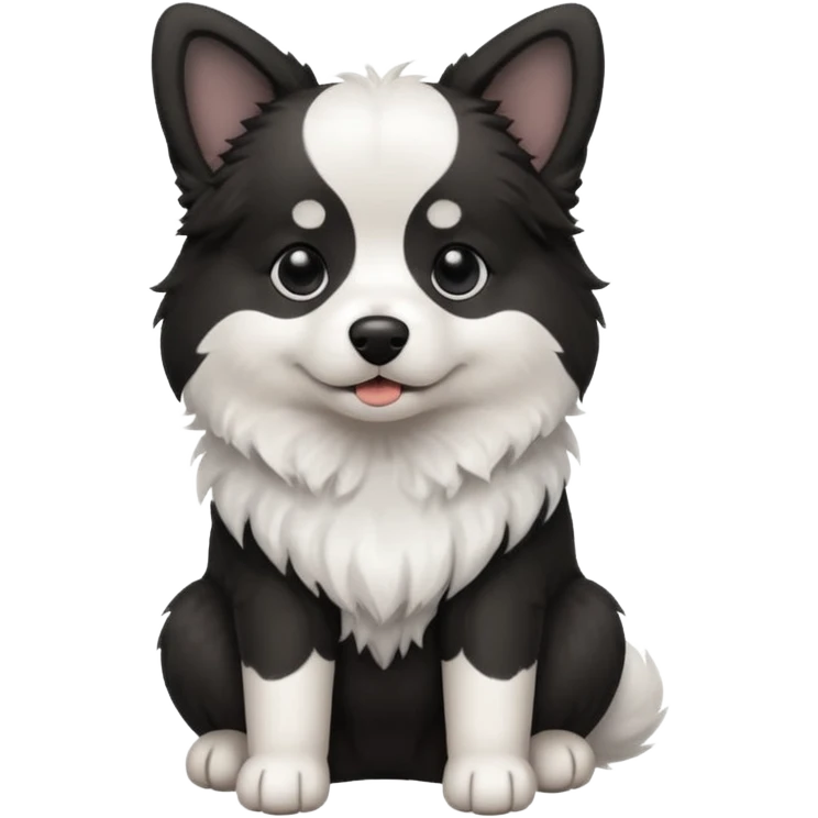 A dog with black and white colors in a sitting position emoji