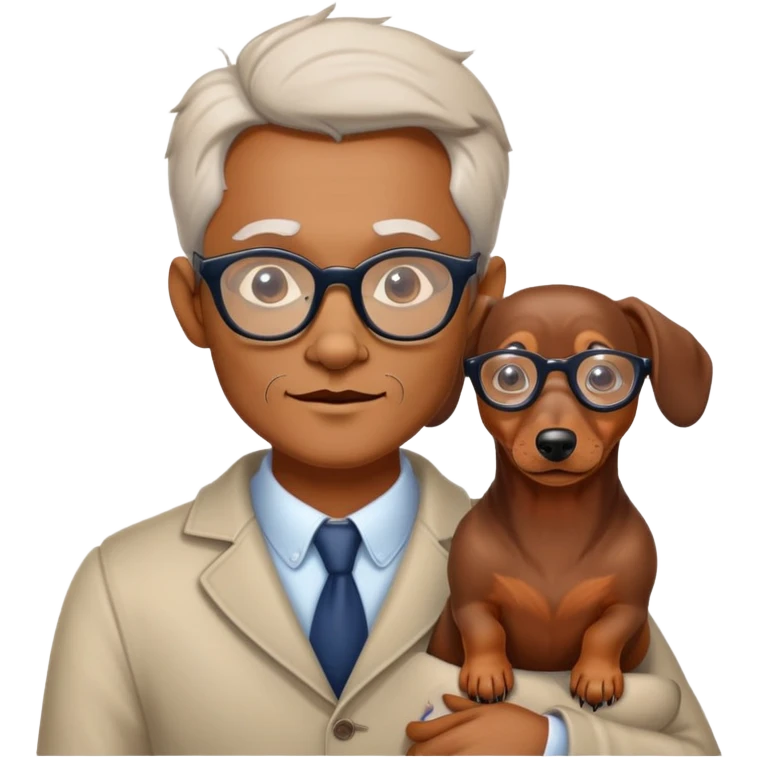 A werewolf of a man in glasses and a dachshund emoji