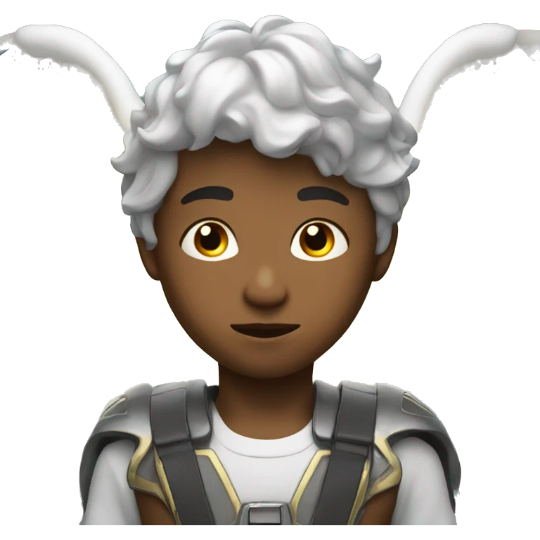 an pretty boy angel with a halo that looks like virtual coding emoji