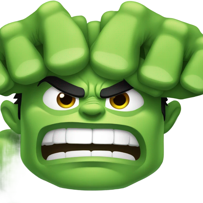 Hulk holding index finger and middle finger up emoji