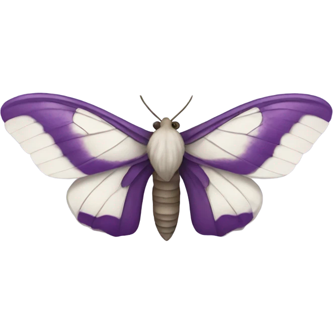 Moth purple and white emoji