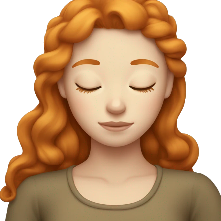 ginger girl sleeping  emoji