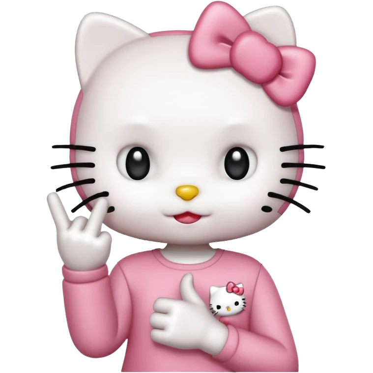 Hello Kitty doing the finger  emoji
