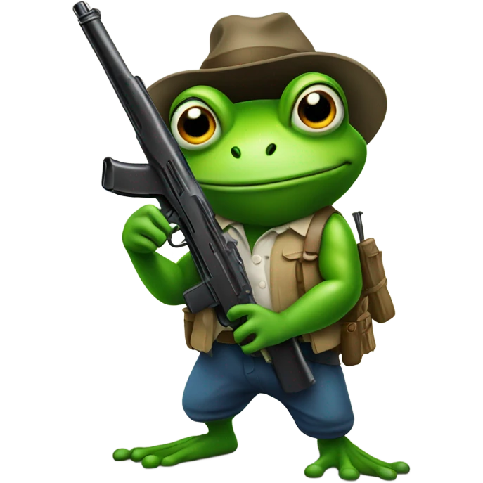 Frog with a gun emoji