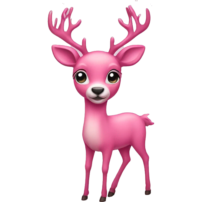 Pink deer emoji