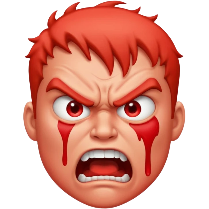 very angry and mad enraged fuming foaming at the mouth emoji really mad and sweating lots of detail emoji