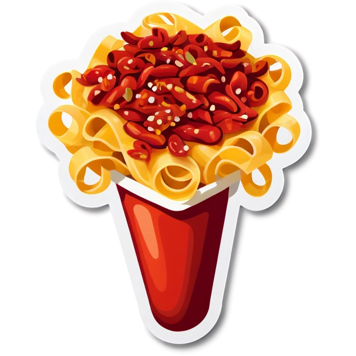 Pasta arrabiata crushed red peppers  emoji