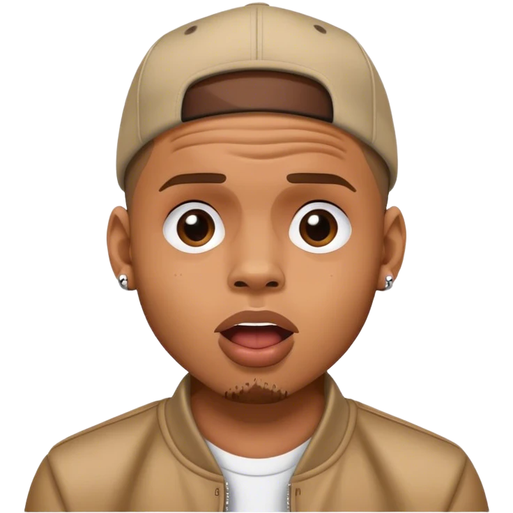 Photo Realistic Chris Brown on stage singing  emoji