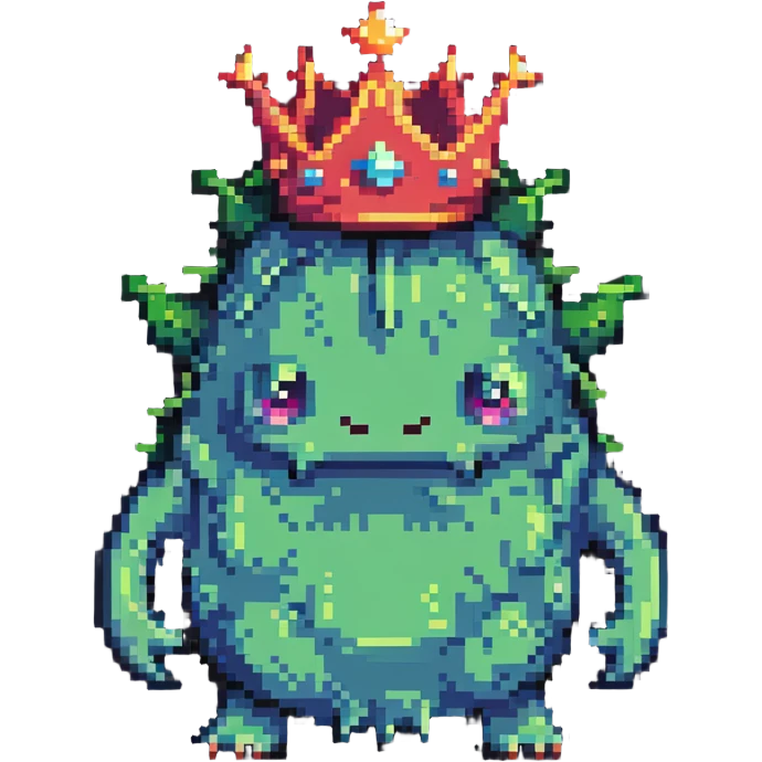 slime monster wearing a spiky crown emoji