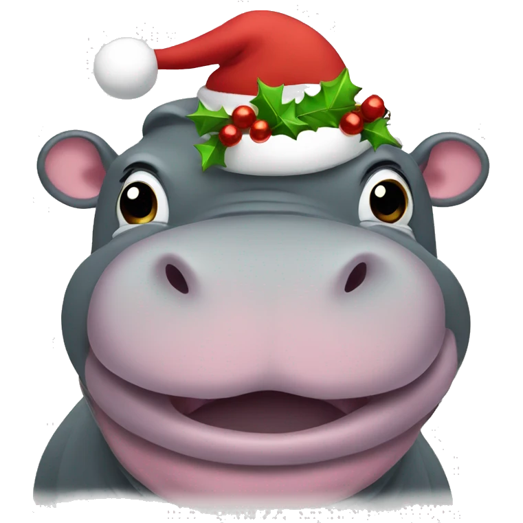Christmas hippo emoji