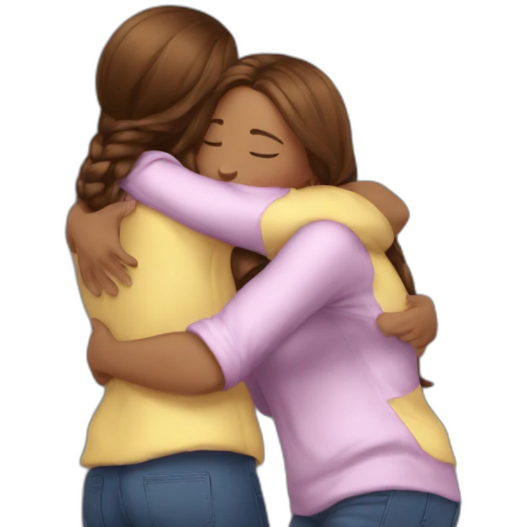 Hug with girls bestie emoji