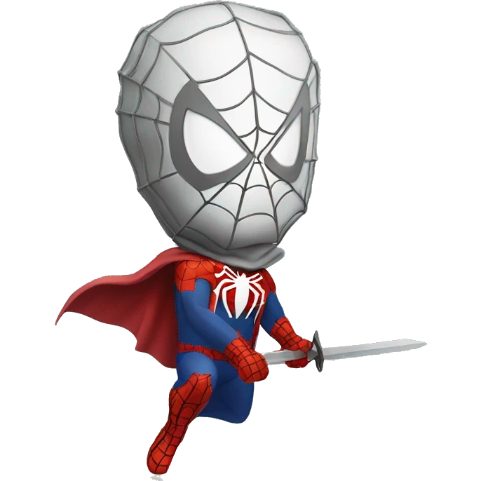 Spider-man with a brave sword emoji