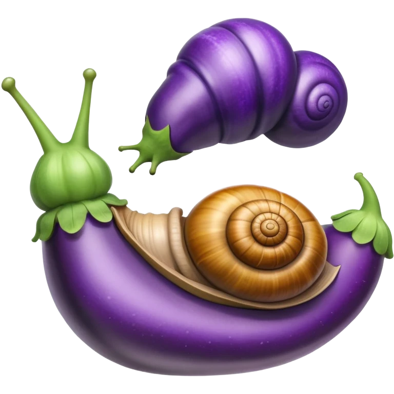 Snail riding an eggplant  emoji