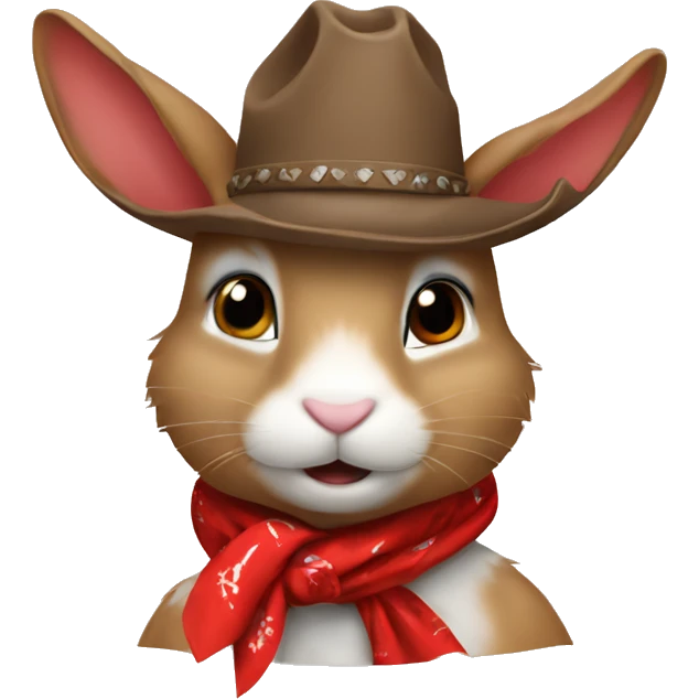 Rabbit with cowboy hat and red bandana emoji
