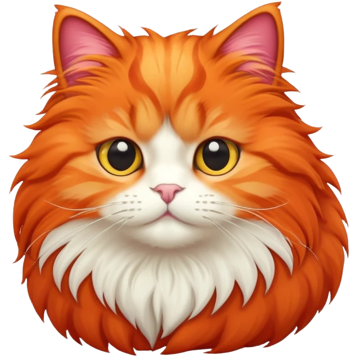 red orange fluffy cat emoji