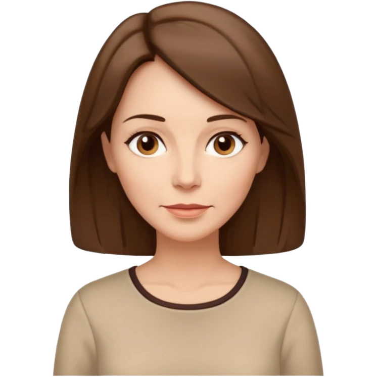 Женщина около пятидесяти лет с аккуратно уложенными волосами средней длины, мягкое, но собранное выражение лица, лаконичная блузка спокойного оттенка. emoji