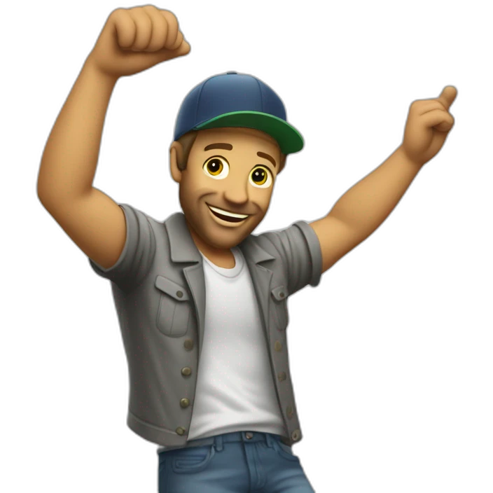 Dj pastis hailing the right arm emoji