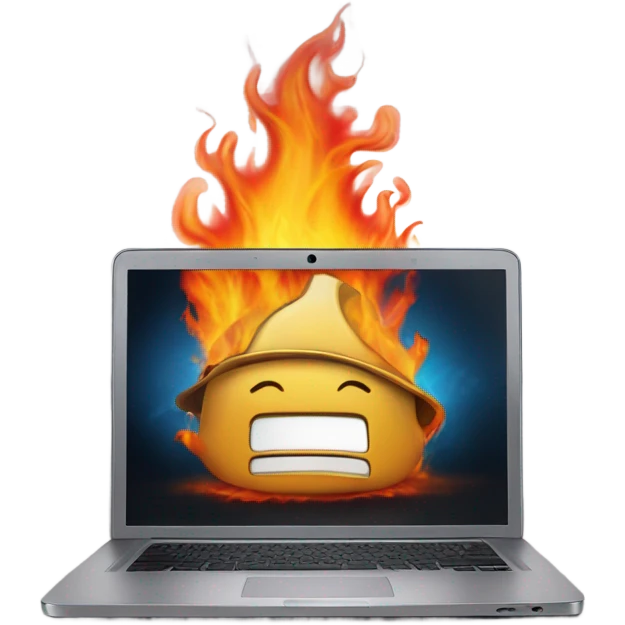 laptop in burn emoji