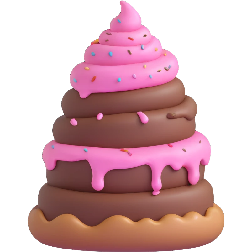 poop with pink icing emoji