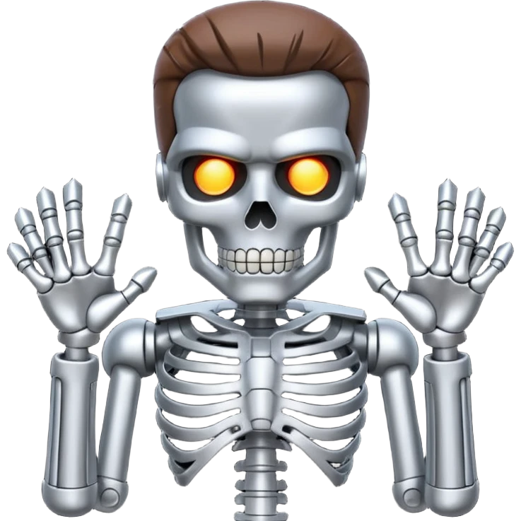 Terminator with metal skeleton emoji