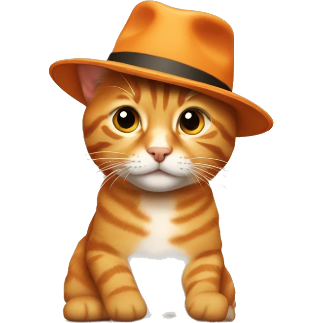 Orange Tabby Wearing A Hat  emoji