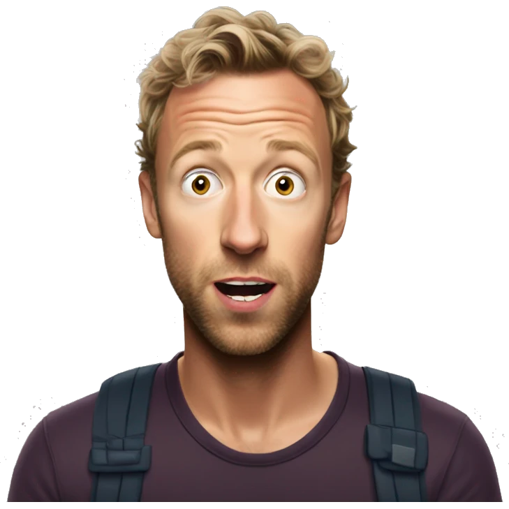 Chris Martin from Coldplay looking surprised emoji