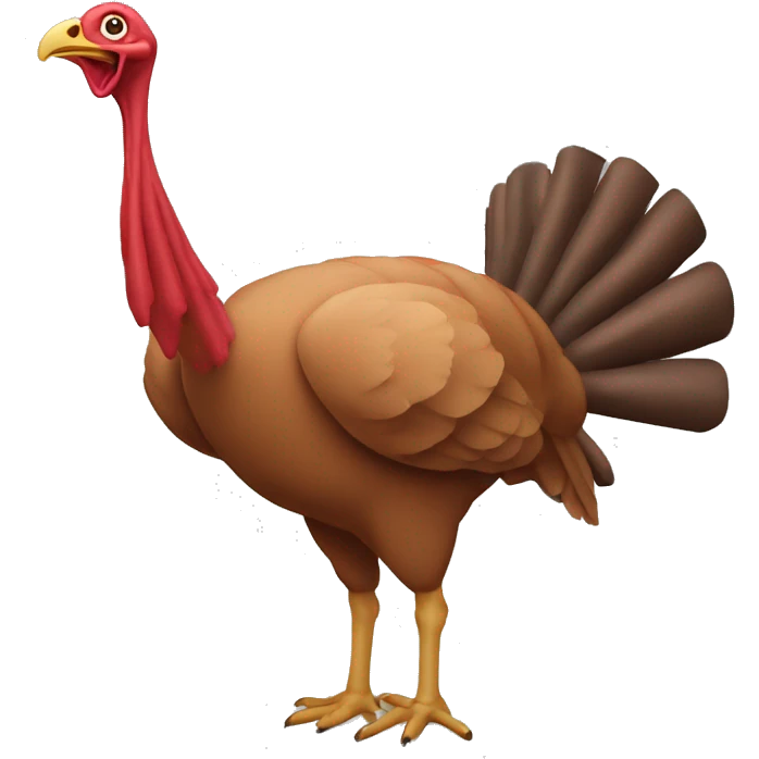 Stretchy turkey with a very long droopy neck emoji