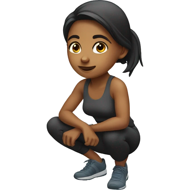 Girl doing squat  emoji