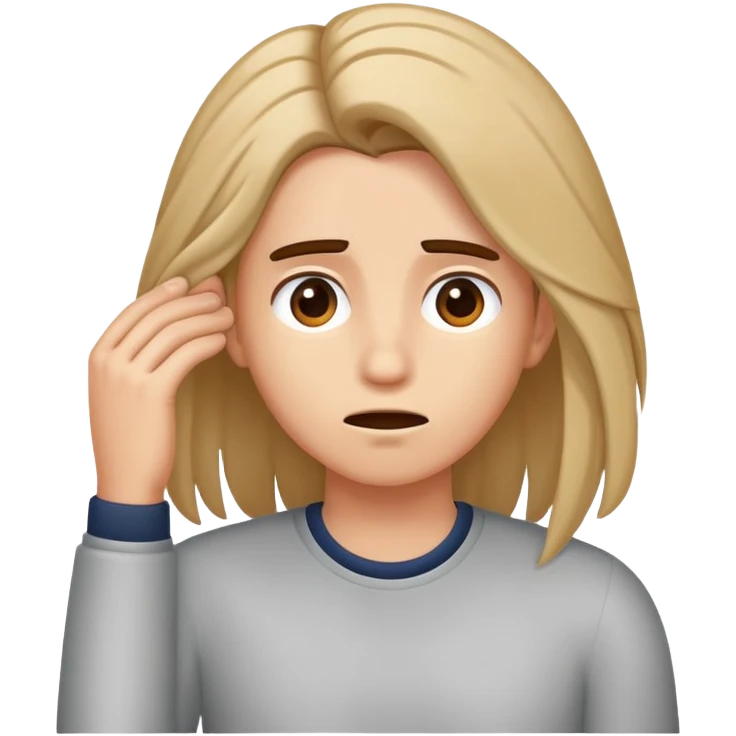 Yanking on your hair because of stress emoji