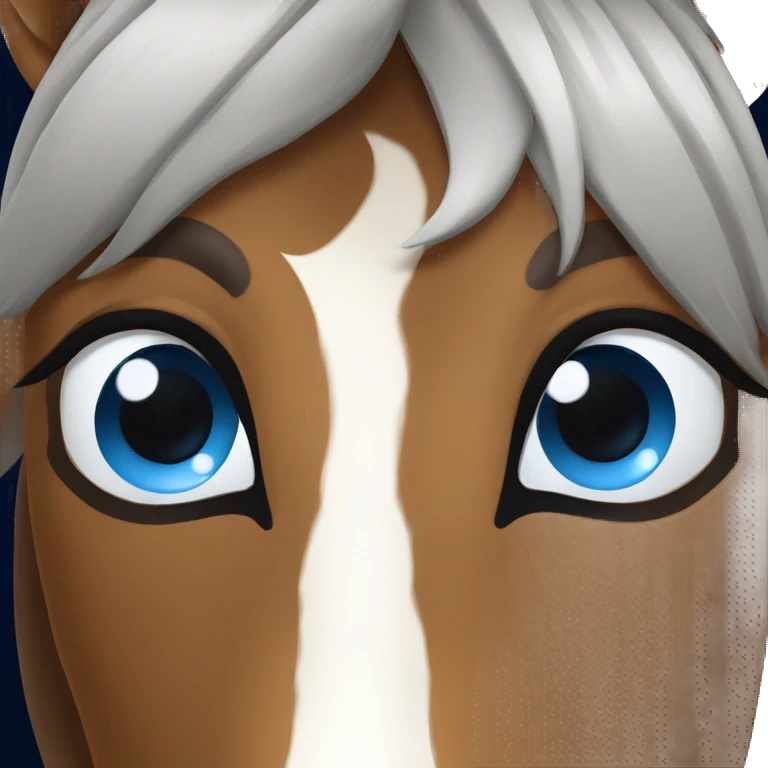 brown Noriker horse with blue eyes emoji