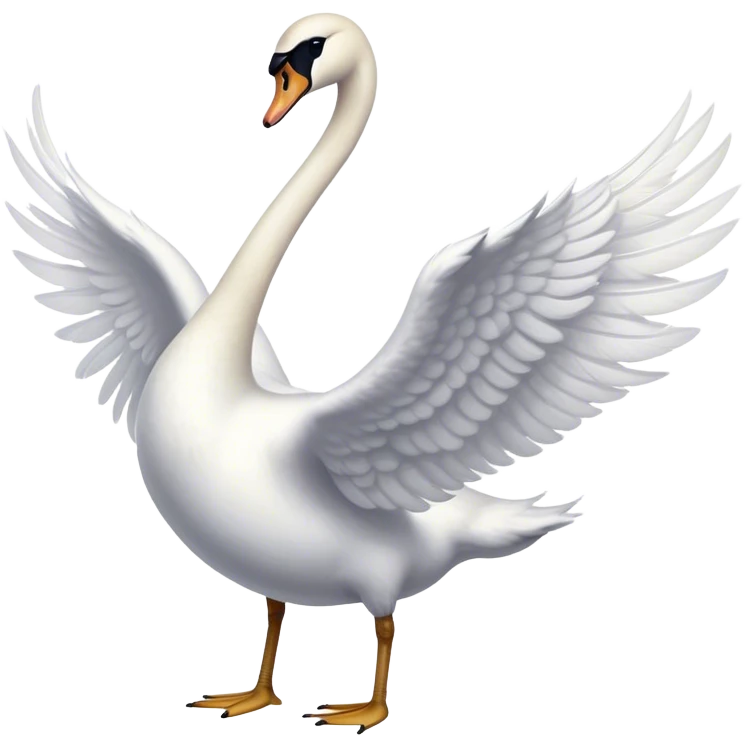 a swan dancing with the lower side of its body emoji