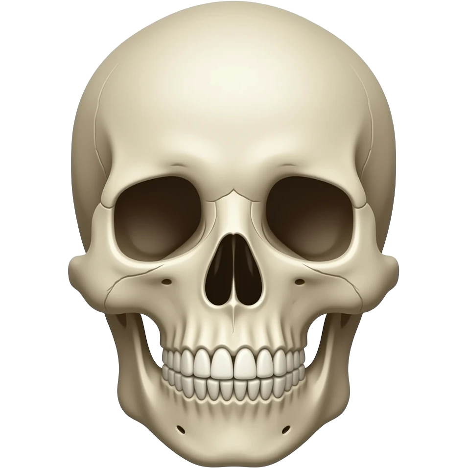 A shocked skull used for edits emoji