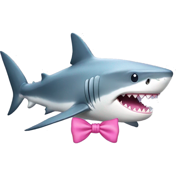 shark with a pretty pink bow emoji