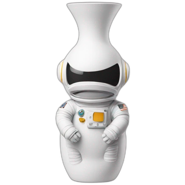 An astronaut shaped vase emoji
