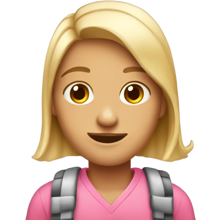 make me a pink flirty student emoji emoji