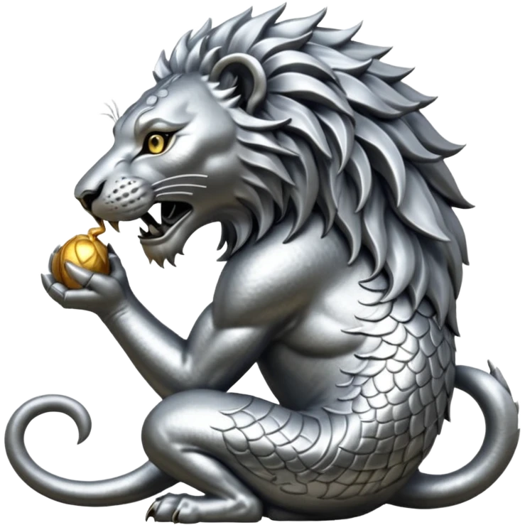 Silver Elder Scrolls Online Lion eating its tail Ouroboro emoji