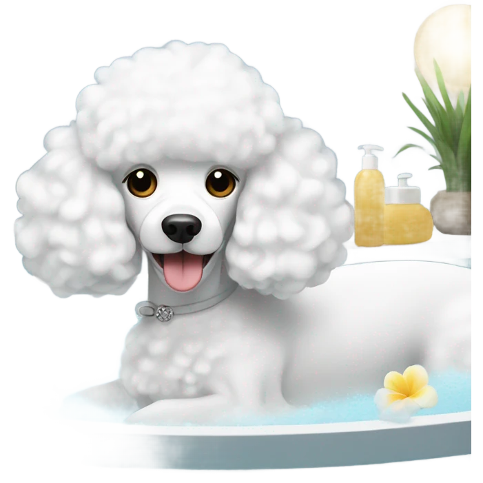 White poodle in spa emoji