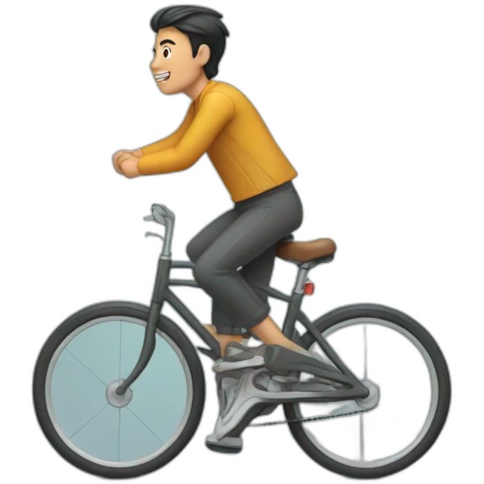 Asian man riding a bicycle emoji