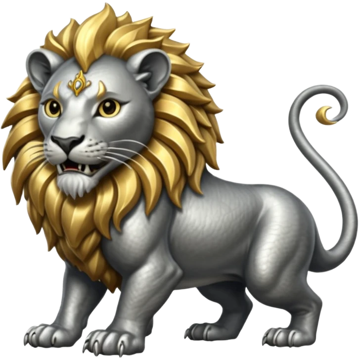 Silver Elder Scrolls Online Lion eating its tail Ouroboro emoji
