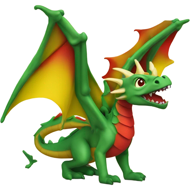 graoully dragon, green body and red back and green / yellow wings emoji
