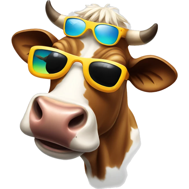 Cow with sun glasses  emoji